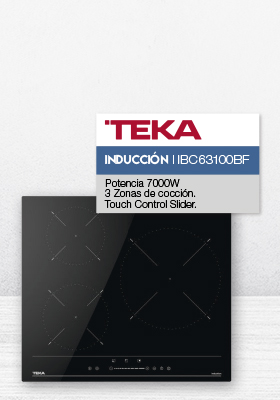 Placa de inducción MultiSlider con 3 zonas de cocción. Teka IBC63100BF